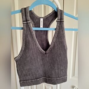🚨  2/$25  Zenana Ribbed Racerback Bralette Top With Removable Pads NWOT